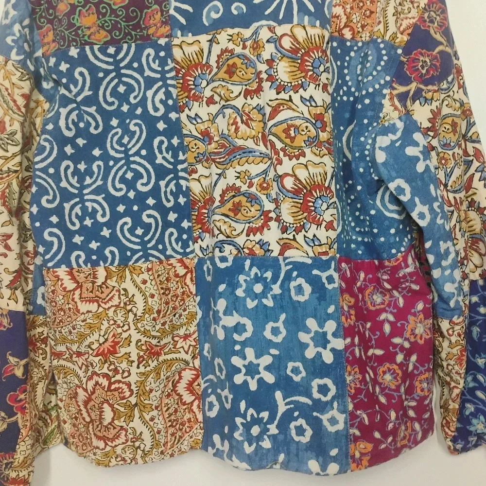 Vintage Silver Stream Patchwork Boxy Relaxed Fit … - image 6